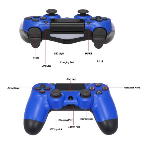 Generic Wireless Gamepad Dual Shock Joystick Game Controller With 3.5mm Audio Port for Sony PS4 Controller PlayStation 4